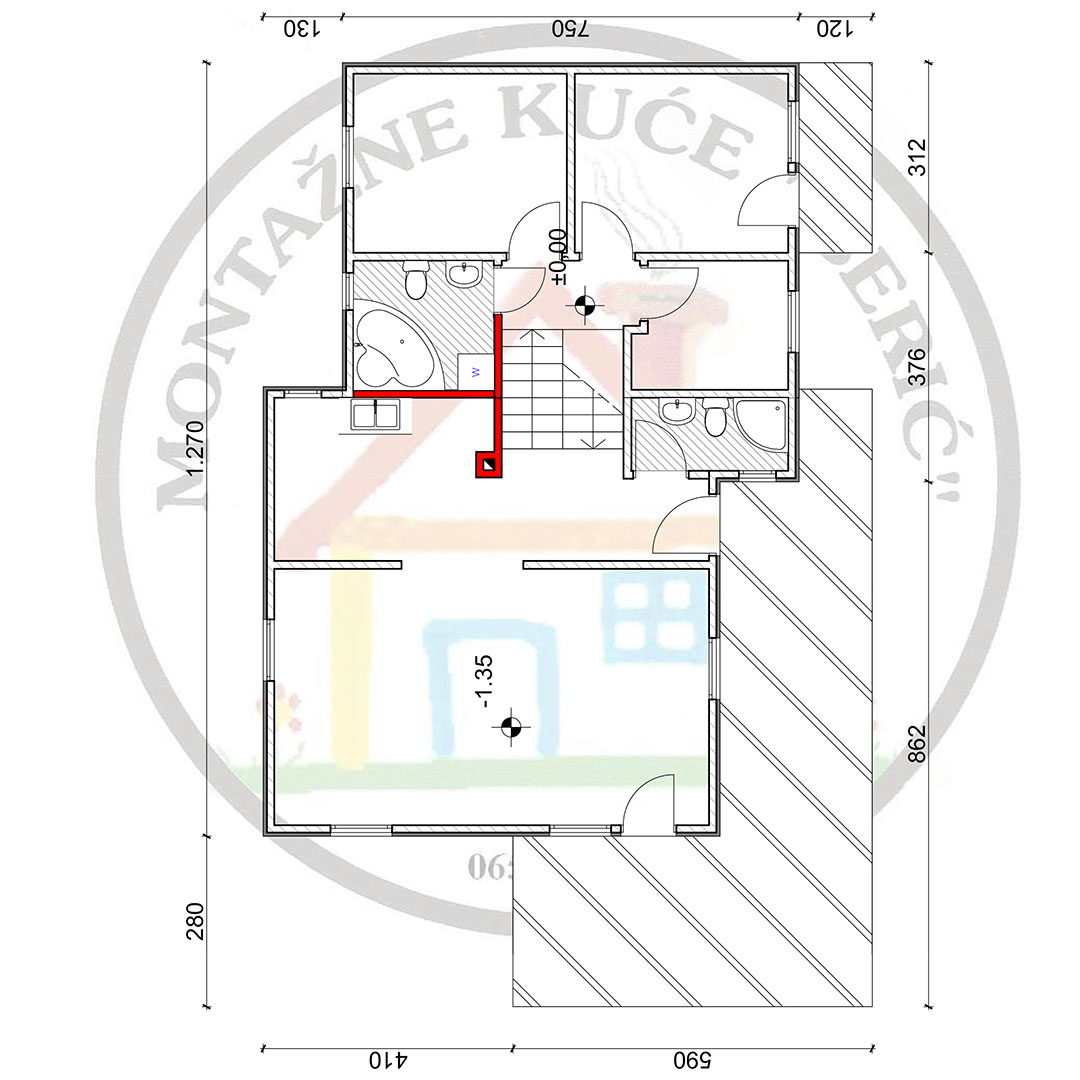 Montažna kuća Berić 95 osnova