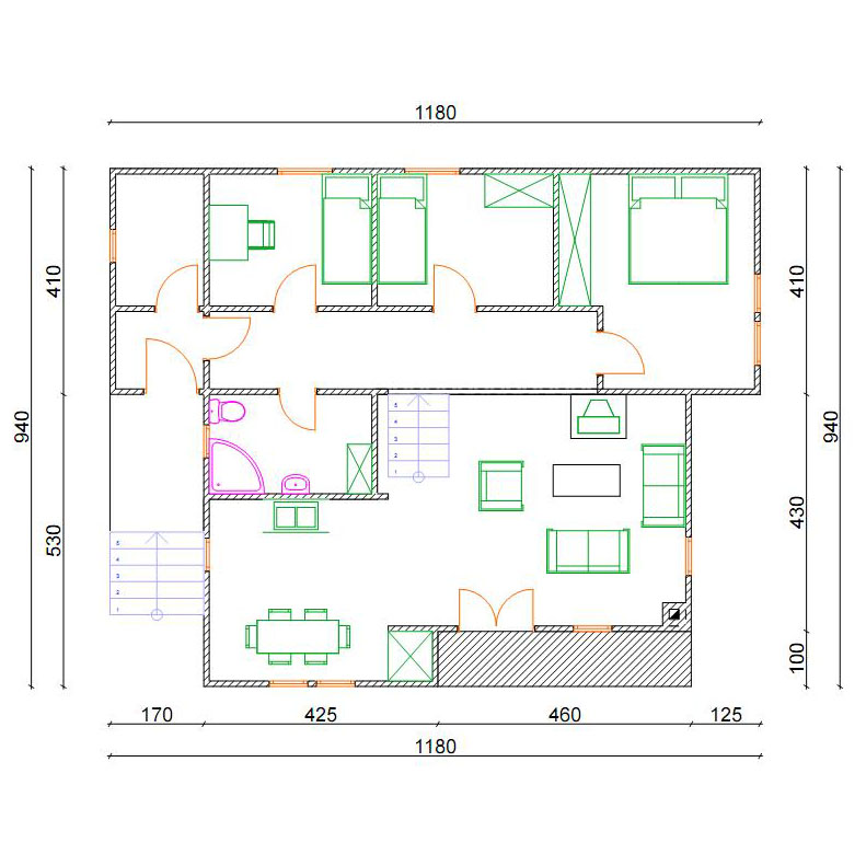 Montažna kuća Berić 95 osnova