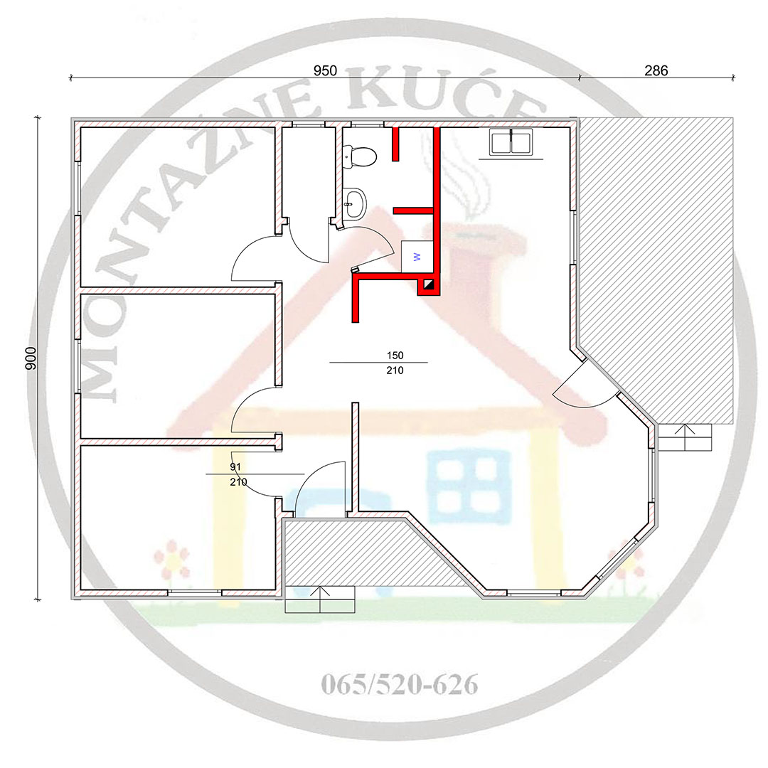 Montažna kuća Berić 95 osnova